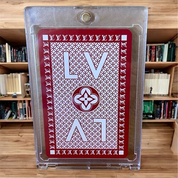 Red Louis Vuitton (LV) Monogram 1 of Hearts Playing Card w/Case. EUC! Designer - Picture 1 of 2